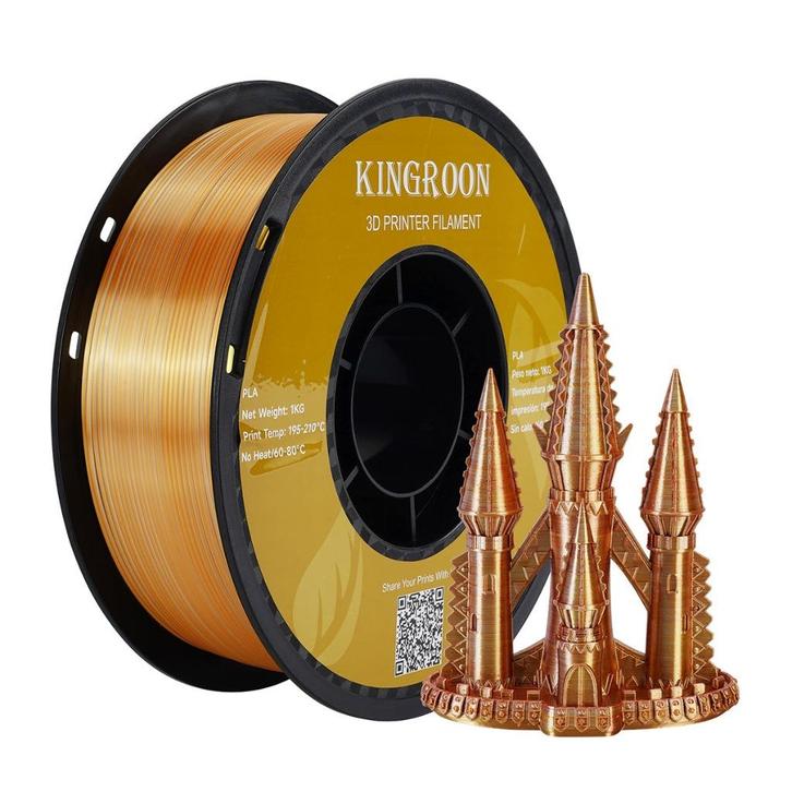 Kingroon Gold/Silver/Copper Silk Filament 1.75mm, Computers en Software, 3D-printerbenodigheden, Nieuw, Ophalen of Verzenden