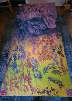 Unieke Houten Tafel met Abstract Kunstblad, 100 tot 150 cm, 200 cm of meer, Ophalen of Verzenden, Artistic