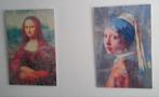 Mona Lisa & Meisje met de Parel - Schilderijen, Ophalen, Zo goed als nieuw, Schilderij, 75 cm of meer