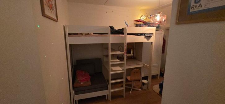 NOUS kids Hoogslaper Robin met Bureau en Zit/liggedeelte, Huis en Inrichting, Slaapkamer | Stapelbedden en Hoogslapers, Zo goed als nieuw