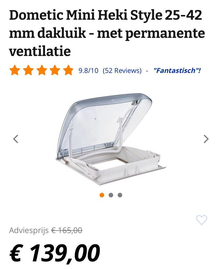 Dometic heki Dakluik FENDT caravan NIEUW, Caravans en Kamperen, Caravan accessoires, Nieuw, Ophalen