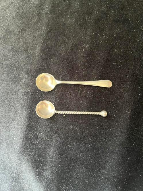 2 zilveren specerijlepeltjes, Antiek en Kunst, Antiek | Goud en Zilver, Zilver, Ophalen of Verzenden