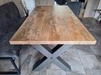 Eettafel met Metalen Onderstel, Huis en Inrichting, Ophalen, Vier personen, Rechthoekig, Industrieel