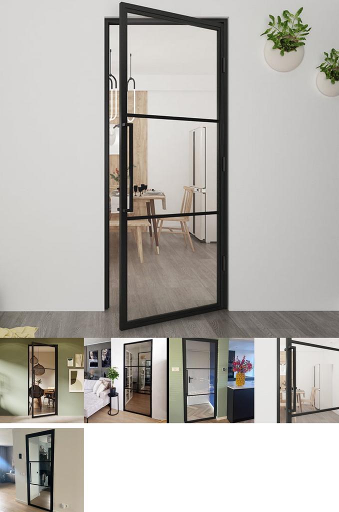 Stalen Loftdeur Smartline 3-vaks rookglas links 74x231cm, Doe-het-zelf en Verbouw, Deuren en Horren, Nieuw, Binnendeur, 215 cm of meer