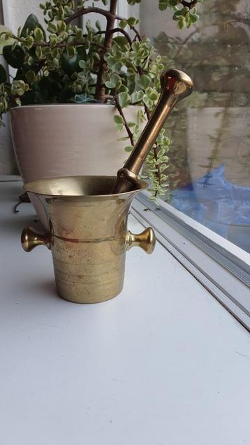 Vintage Messing Vijzel en Stamper beschikbaar voor biedingen