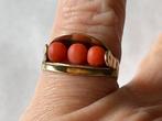 Antieke gouden ring Bloedkoraal, Verzenden, Met edelsteen, Dame, Rood