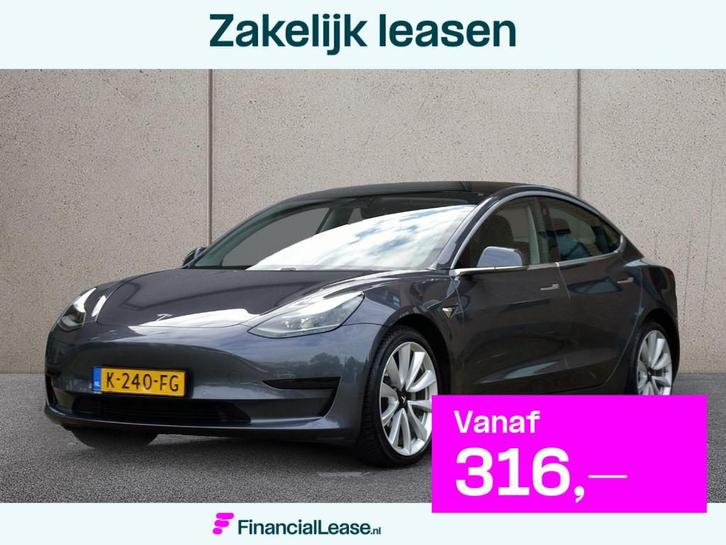 Tesla Model 3 Standard RWD Plus 60 kWh | Zwart Leer | LM vel, Auto's, Tesla, Bedrijf, Lease, Financial lease, Model 3, ABS, Adaptive Cruise Control