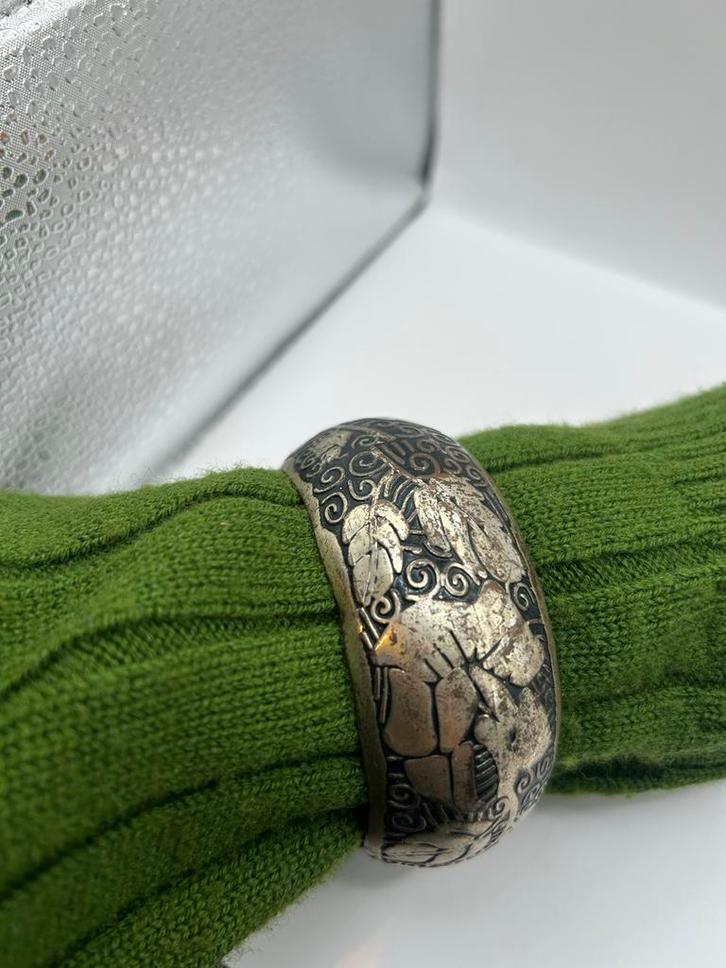 Verzilverde vintage armband, Sieraden, Tassen en Uiterlijk, Armbanden, Gebruikt, Zilver, Zilver, Ophalen of Verzenden