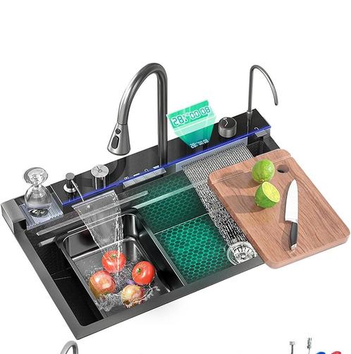 Keuken spoelbak RVS compleet 75x45x21cm, Huis en Inrichting, Keuken | Keukenbenodigdheden, Nieuw, Ophalen