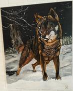 Acryl schilderij 'De Wolf' - 80x100 cm, Antiek en Kunst, Kunst | Schilderijen | Klassiek, Ophalen of Verzenden