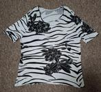 Shirt in zwart/wit met bloemen mt 42?, Overige kleuren, Maat 42/44 (L), Ophalen of Verzenden, Zo goed als nieuw