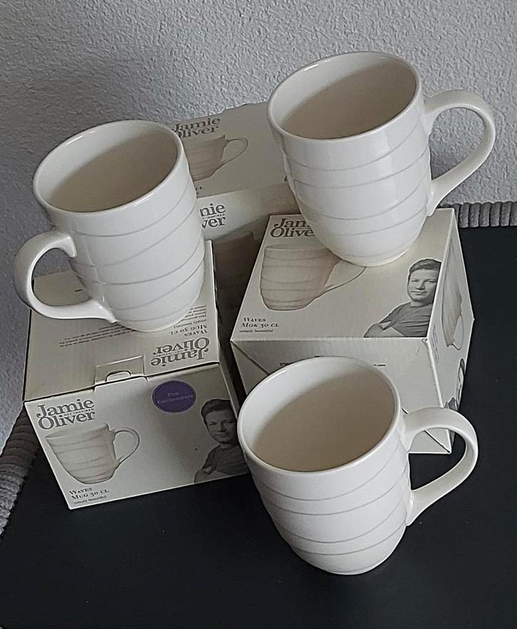 Jamie Oliver Waves Mokken 50 cl  - 3 st., Huis en Inrichting, Keuken | Servies, Nieuw, Kop(pen) en/of Schotel(s), Overige stijlen
