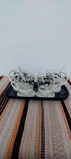 Vintage koffie thee koeien print glazen mok beker glas 70 80, Ophalen of Verzenden, Overige stijlen, Kop(pen) en/of Schotel(s)