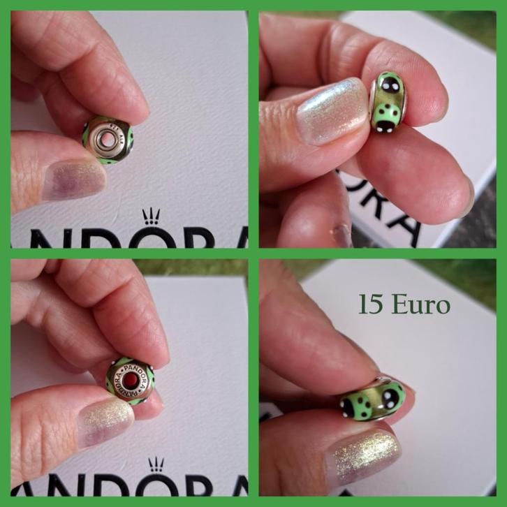 Originele Murano Glasbedel Pandora, Sieraden, Tassen en Uiterlijk, Bedels, Zo goed als nieuw, Pandora, Glas of Kristal, 1 bedel