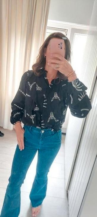 Alix the Label zwart witte blouse M (S), Kleding | Dames, Blouses en Tunieken, Zo goed als nieuw, Maat 38/40 (M), Zwart, Verzenden