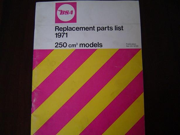 BSA 250cc 1971 motorcycle parts list B25SS Gold Star B25T, Motoren, Handleidingen en Instructieboekjes, Overige merken, Ophalen of Verzenden
