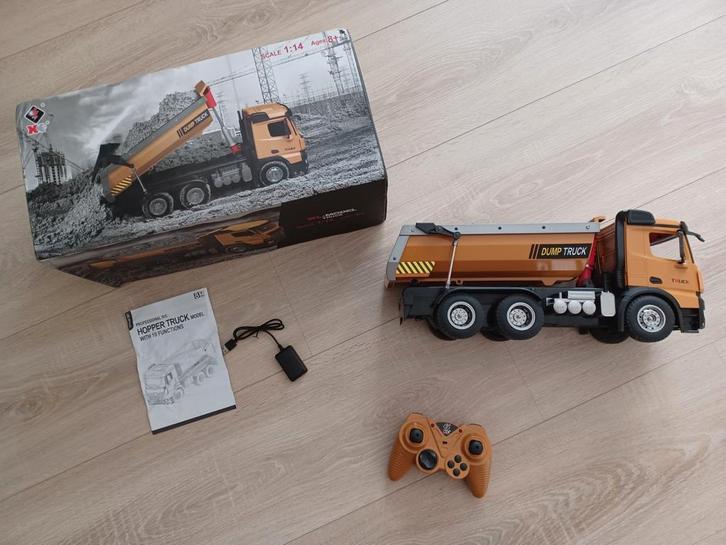 Rc dump truck 1: 14, kiepvrachtwagen, Hobby en Vrije tijd, Modelbouw | Auto's en Voertuigen, Zo goed als nieuw, Truck, Groter dan 1:32