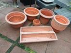 Kunststof Terracotta Potten & Bakken - 18 stuks Alles in 1!, Ophalen, Tuin, Kunststof, Gebruikt