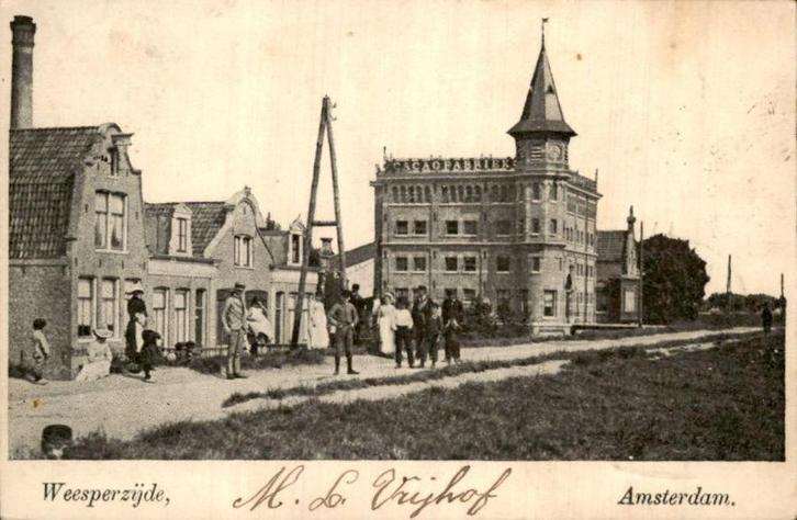 Amsterdam - Weesperzijde, Verzamelen, Ansichtkaarten | Nederland, Gelopen, Noord-Holland, Voor 1920, Ophalen of Verzenden
