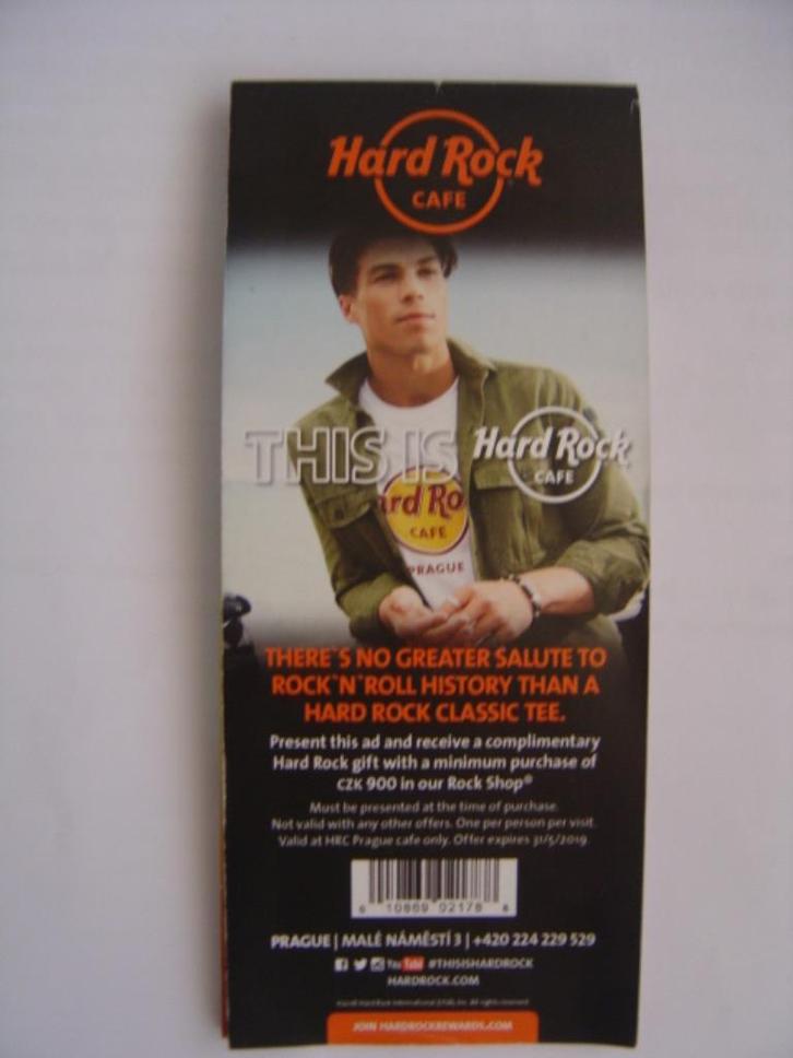 Hard rock cafe Praag - plattegrond Praag, Verzamelen, Muziek, Artiesten en Beroemdheden, Zo goed als nieuw, Ophalen of Verzenden