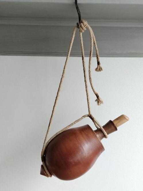 Volkskunst 19e Eeuws Aardewerk Veldfles met Draagkoord., Antiek en Kunst, Antiek | Keramiek en Aardewerk, Ophalen of Verzenden