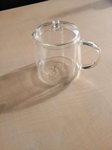 Dubbelwandige glazen theepot nieuw beschikbaar voor biedingen