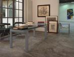 Cassina LC6 tafel zwart houten blad lichtblauw onderstel, Ophalen, Gebruikt, Design, 200 cm of meer