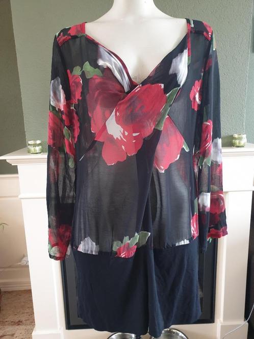 Studio Anneloes prachtige zwart rood top mt M 38 40, Kleding | Dames, Tops, Zo goed als nieuw, Maat 38/40 (M), Rood, Lange mouw