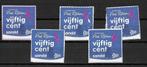 5X SAND PINK RIBBON VIJFTIG CENT GESTEMPELD, Ophalen of Verzenden, Na 1940, Gestempeld