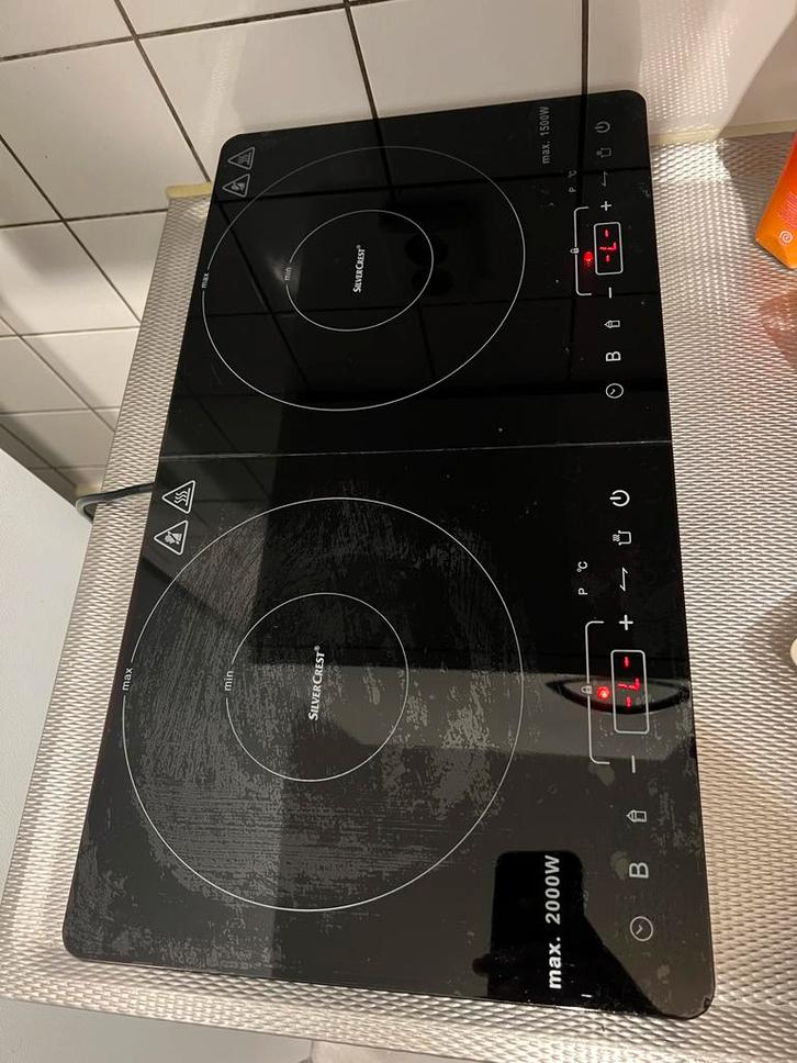 Silvercrest Inductie Kookplaat - 2 pits - 3500W, Witgoed en Apparatuur, Kookplaten, Gebruikt, Vrijstaand, Inductie, 3 kookzones of minder