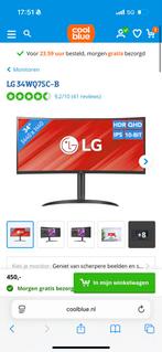 LG 34WQ75C-B 34 inch Ultra Wide Curved - defect, Computers en Software, Monitoren, Ophalen, 101 t/m 150 Hz, Curved