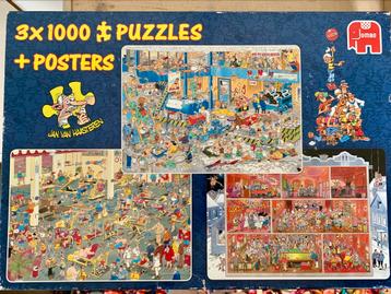 3 Jan van Haasteren puzzels in 1 doos beschikbaar voor biedingen