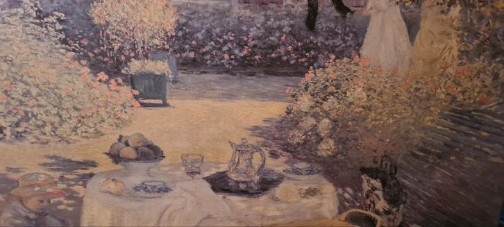 Monet - Petit Dejeuner -120x90 Doek op Hout, Tuin en Terras, Planten | Bomen, Ophalen of Verzenden