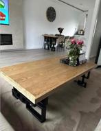 Eettafel en salontafel, Huis en Inrichting, Tafels | Eettafels, Ophalen, Gebruikt, Eikenhout, 50 tot 100 cm