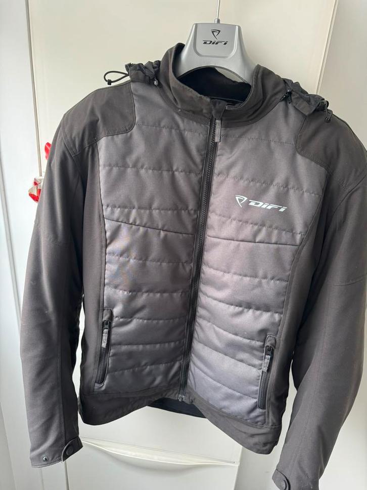 Twee seizoenen motorjas Grijs/Zwart, Motoren, Kleding | Motorkleding, Jas | textiel, Heren, Tweedehands, Ophalen of Verzenden