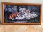 Schilderij met tijgers, Huis en Inrichting, Woonaccessoires | Schilderijen, Tekeningen en Foto's, 50 tot 75 cm, Ophalen of Verzenden