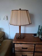 Vintage Schemerlamp met Stoffen Kap, Ophalen, Hout, Gebruikt, 50 tot 75 cm