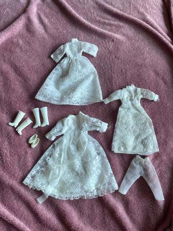 Vintage retro sindy fleur barbie kant bruidsjurk trouwjurken beschikbaar voor biedingen