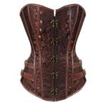 Dames bruin steampunk korset leren gothic corset punk leer, Kleding | Dames, Bruin, Body of Korset, Verzenden