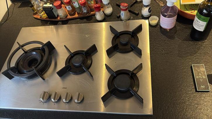 Atag Gaskookplaat - 4 pits, Witgoed en Apparatuur, Fornuizen, Gebruikt, Inbouw, Gas, 4 kookzones, Minder dan 85 cm, Ophalen