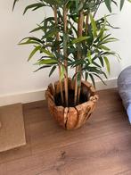 Zware houten bloempot, Overige materialen, Rond, Binnen, Zo goed als nieuw