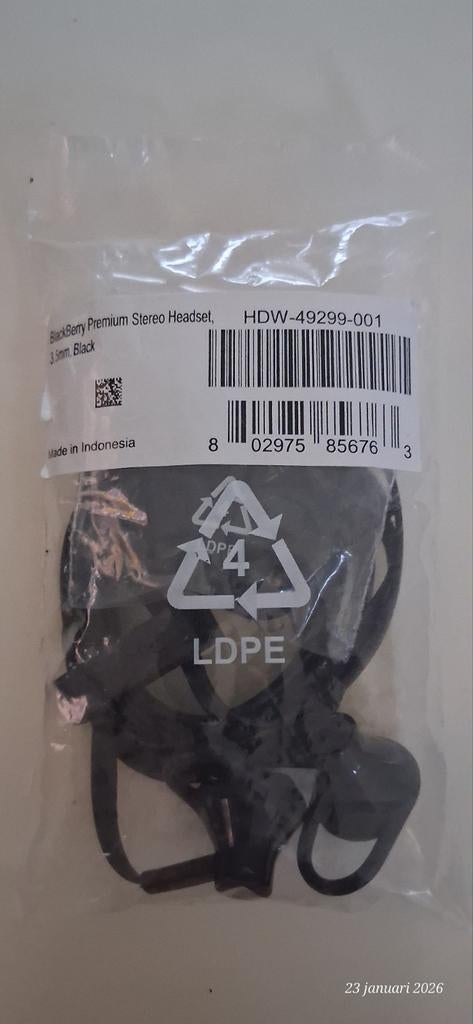 Blackberry Premium Stereo Headset, Computers en Software, Headsets, Ophalen of Verzenden, Nieuw, Bedraad, In-ear
