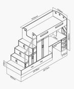 Multi Straight hoogslaper inclusief matras slaaplade, Ophalen, Zo goed als nieuw, Hoogslaper