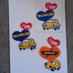 Drie leuke stickers.   MONROE Schokbrekers., Verzamelen, Ophalen of Verzenden, Zo goed als nieuw, Overige typen