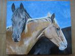Schilderij 2 Paarden 50 x 60 cm., Ophalen, Nieuw, Schilderij, 50 tot 75 cm