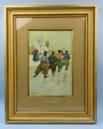 Tom Browne - 1904 Litho ingelijst - 40.5x 52.5 - origineel, Ophalen of Verzenden
