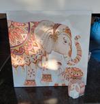 Geweldig canvas schilderij olifantje met moeder olifant, Huis en Inrichting, Woonaccessoires | Schilderijen, Tekeningen en Foto's