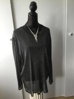 Zwart glitter tuniek 46/48, Kleding | Dames, Grote Maten, Verzenden, Zo goed als nieuw, Zwart, Blouse of Tuniek