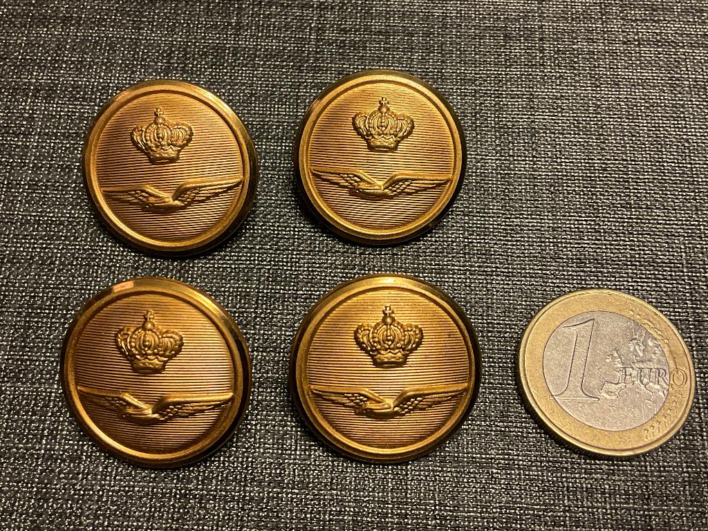 KL Luchtmacht DT knoop 24 MM goudkleurig, Ophalen, Luchtmacht, Nederland, Overige typen