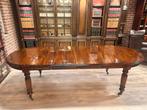 antieke ovale mahonie eetkamertafel & schapenleren stoelen, Antiek en Kunst, Ophalen